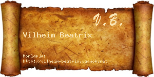 Vilheim Beatrix névjegykártya